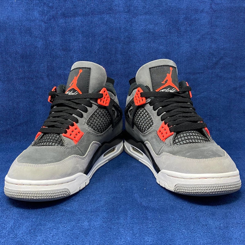 Air Jordan 4 'Infared', Gray/Charcoal/Red, women's US 9 - Picture 4 of 10